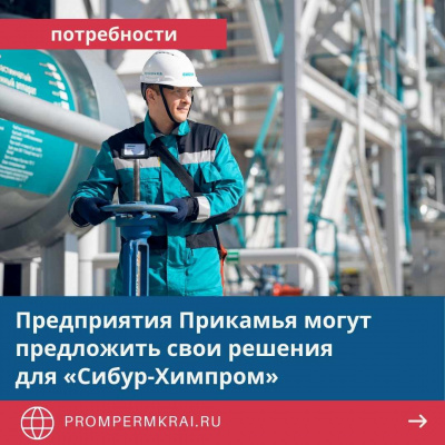 Предприятия Пермского края могут направить свои решения для «Сибур-Химпром»